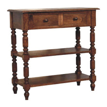 Load image into Gallery viewer, End Table With Two Drawers Two Shelves - Brown
