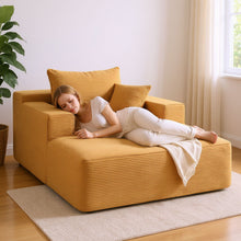 Load image into Gallery viewer, Convertible Chaise Lounge Chair With Wide Armrest &amp; Throw Pillows

