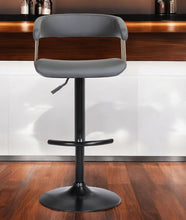 Load image into Gallery viewer, Faux Leather With Metal Swivel Adjustable Height Bar Chair - Gray, Gold And Black
