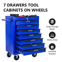 Load image into Gallery viewer, Rolling Metal Tool Chest With Drawers, Steel Storage Cabinet With Ball Bearing Slides
