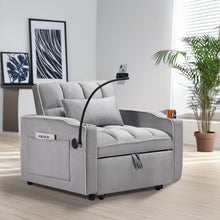 Load image into Gallery viewer, Convertible Sleeper Chair Sofa Bed Adjustable Pull Out Sleeper Chair Bed Multi-Pockets Folding Sofa Bed For Living Room Bedroom Small Space, 3 In 1 Sofa Bed
