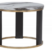 Load image into Gallery viewer, Round End Table For Living Room - Gold / Brown
