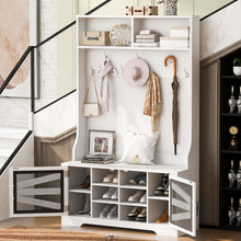 Load image into Gallery viewer, Entryway Bench With Coat Rack, 3 In 1 Design And Adjustable Shelves

