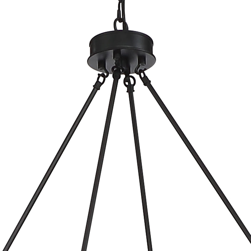 36" Candle Style Twelve Light Metal Dimmable Chandelier - Black / Gold