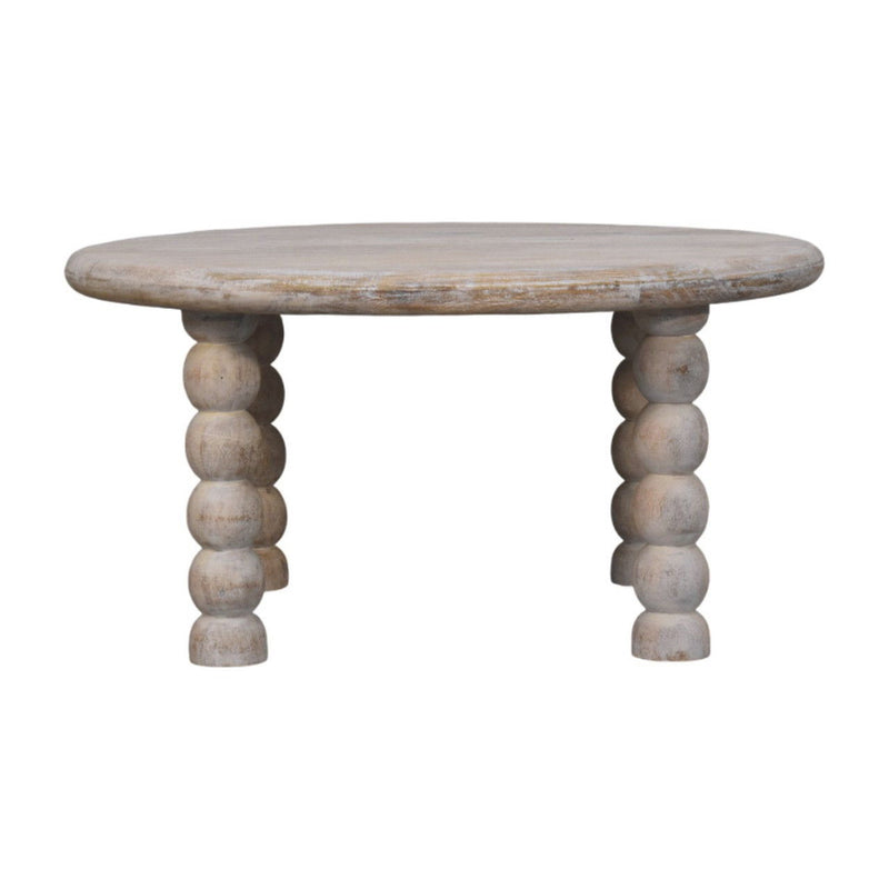 Solid Wood Round Coffee Table - Brown