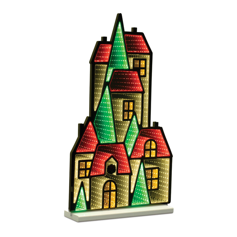 House Tabletop Sign With LED - Green / Red / White