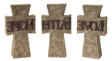Load image into Gallery viewer, Cross Statue Tabletop Sculpture (Set of 3) - Gray
