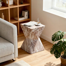 Load image into Gallery viewer, Round Outdoor Geometric End Table - Marble
