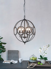 Load image into Gallery viewer, 4 Light Metal Chandelier, Hanging Light Fixture With Adjustable Chain For Kitchen, Bulb Not Included - Black
