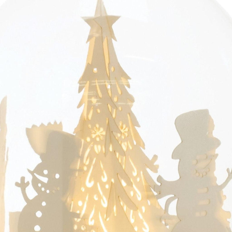 Plastic Christmas Snowman Tabletop Sculpture With LED - White