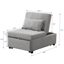 Load image into Gallery viewer, Folding Ottoman Sofa Bed - Gray Fabric
