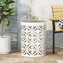 Load image into Gallery viewer, Airy - Outdoor Side Table With Lace Cut Design And Metal Frame
