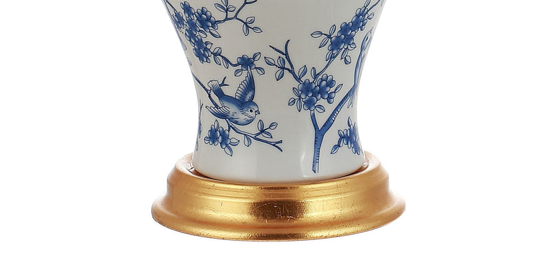 24" Urn Table Lamp With Empire Shade - Blue