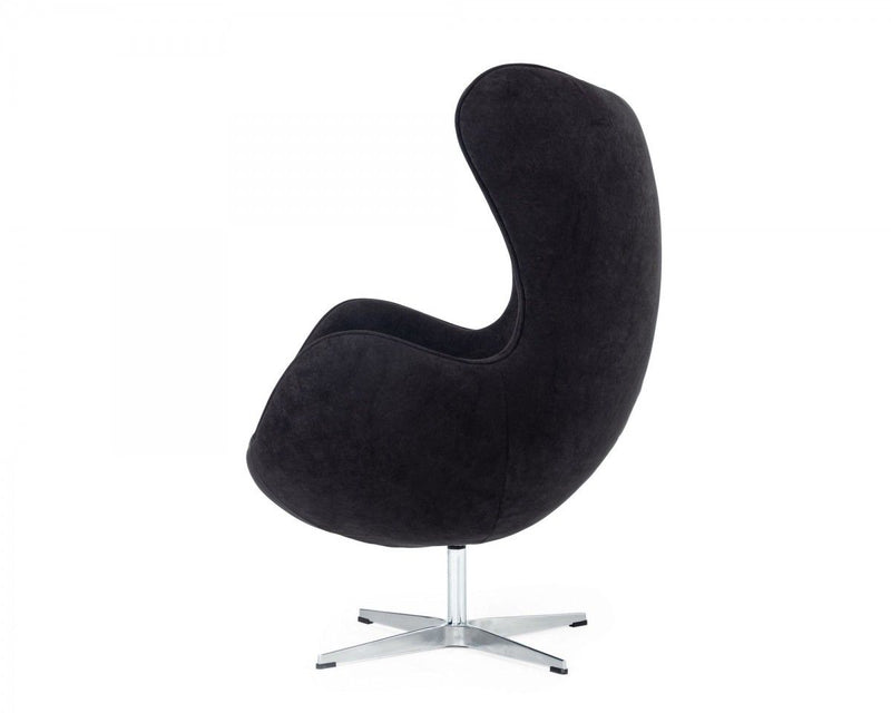 Stylish Mid Century Fabric Swivel Accent Chair - Black