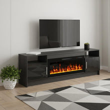 Load image into Gallery viewer, Wood Fireplace Entertainment Center With Fireplace (723799) - Black
