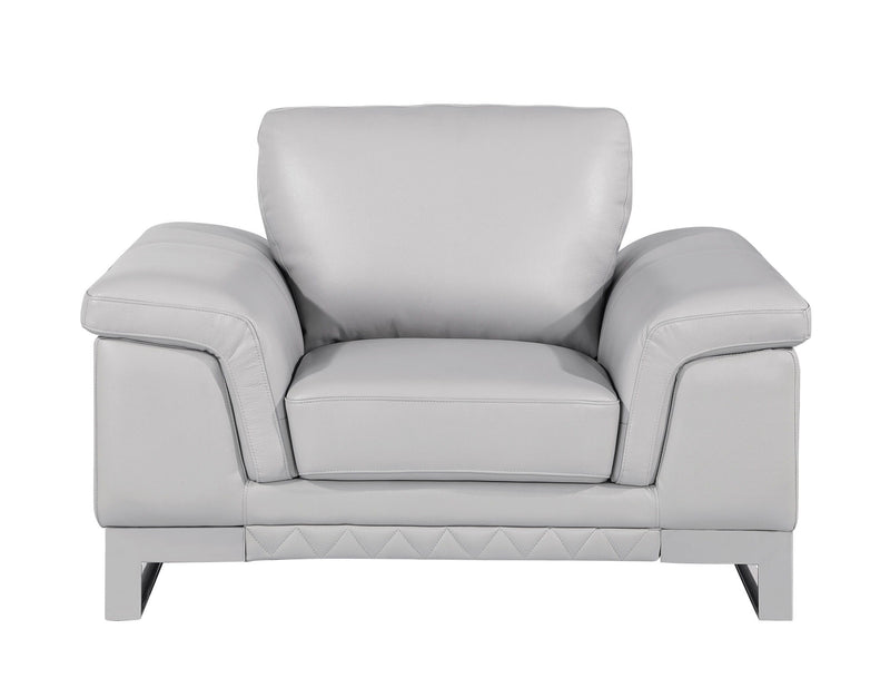 Lovely Light Leather Chair - Gray