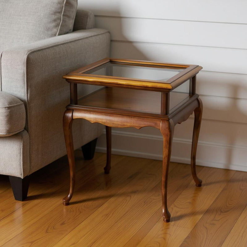 Glass End Table - Brown And Clear