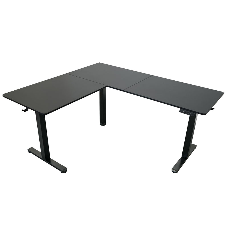 Adjustable L Shape T-Shape Standing Desk - Black