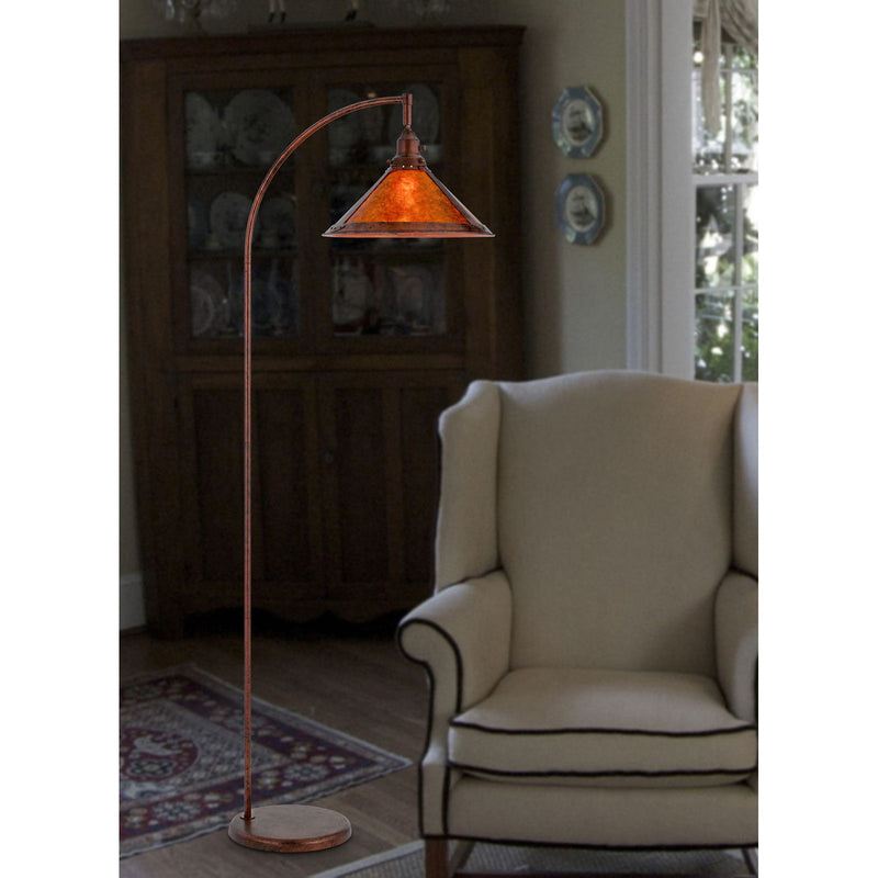 Traditional Shaped Floor Lamp With Rust Empire Shade - Rust
