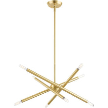 Load image into Gallery viewer, 23" Eight Light Dimmable Chandelier With Shades - Brass
