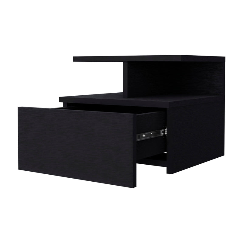 12" One Drawer Nightstand With Integrated Tech - Black