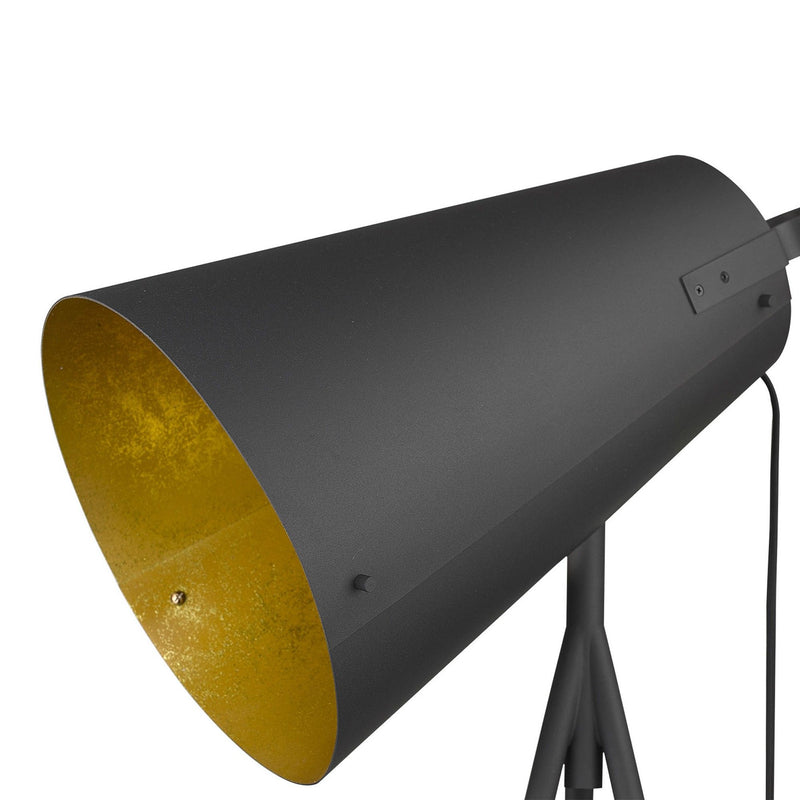 Tripod Floor Lamp With Gray Cone Shade - Matte Gray