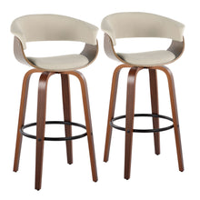 Load image into Gallery viewer, Vintage Mod - Mid Century Modern Fixed Height Barstool With Swivel &amp; Round Footrest (Set of 2)
