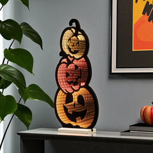 Load image into Gallery viewer, Halloween Jack-O-Lantern Tabletop Sign With LED (633942) - Orange / Black / Yellow
