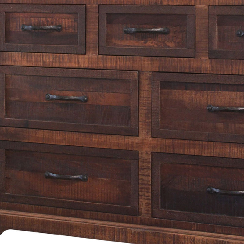 Solid Seven Drawer Double Dresser - Brown