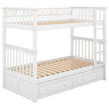 Load image into Gallery viewer, Twin over Twin Bunk Bed with Drawers, Convertible Beds, White(Old SKU: SM000240AAK-1)
