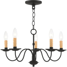 Load image into Gallery viewer, 12" Five Light Dimmable Chandelier With Shades - Black
