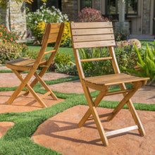 Load image into Gallery viewer, Outdoor Foldable Wood Dining Chair With Slat Design (Set of 2)
