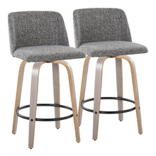 Load image into Gallery viewer, Toriano - Contemporary Fixed Height Counter Stool With Swivel &amp; Round Footrest (Set of 2)
