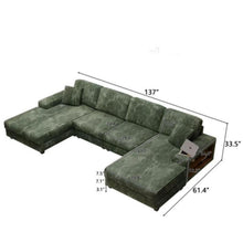Load image into Gallery viewer, U-Shaped Convertible Sofa, 4 Seater Large Living Room Lounge
