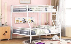 Full XL Over Queen Metal Bunk Bed, White