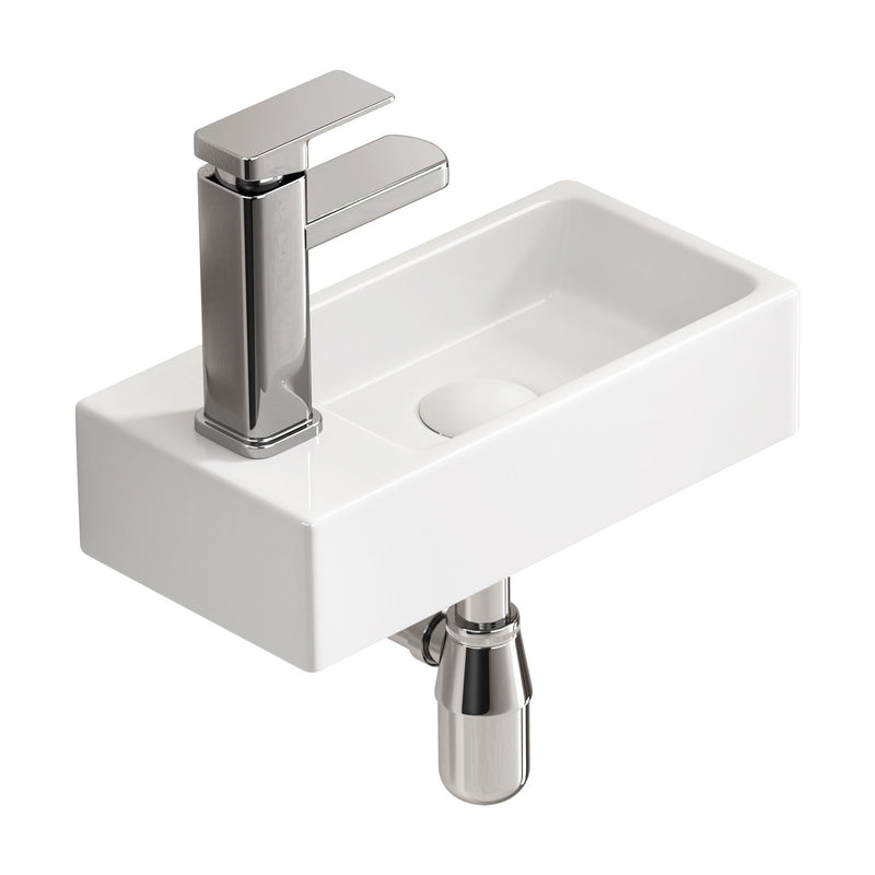 Wall Mounted Bathroom Sink With Faucet And Drain