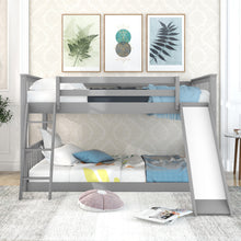 Load image into Gallery viewer, Full over Full Bunk Bed with Convertible Slide and Ladder, Gray
