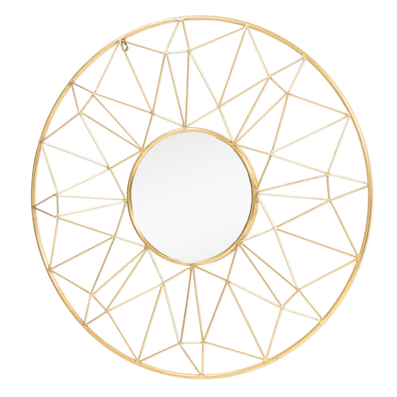 32" Metal Round Accent Mirror - Gold