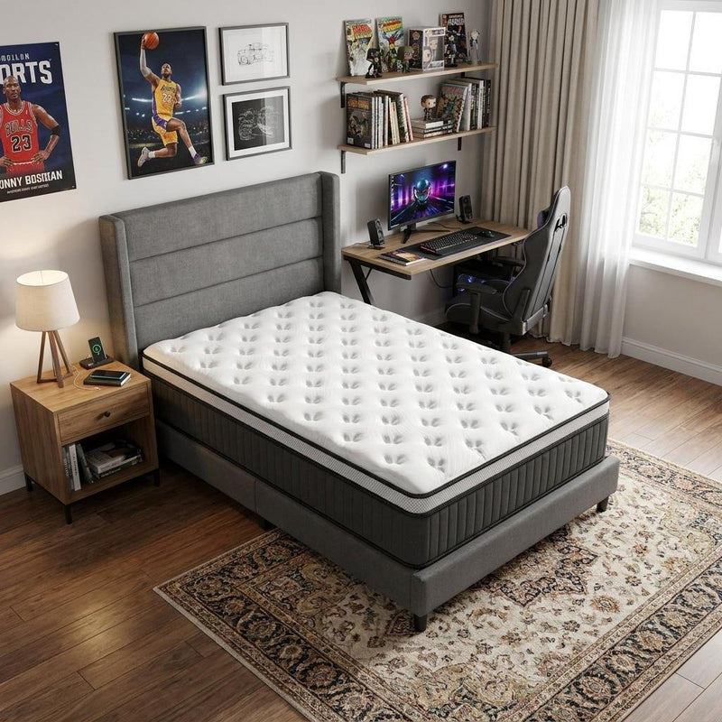 Memory Foam Medium Euro Top Hybrid Mattress (748772) - Twin