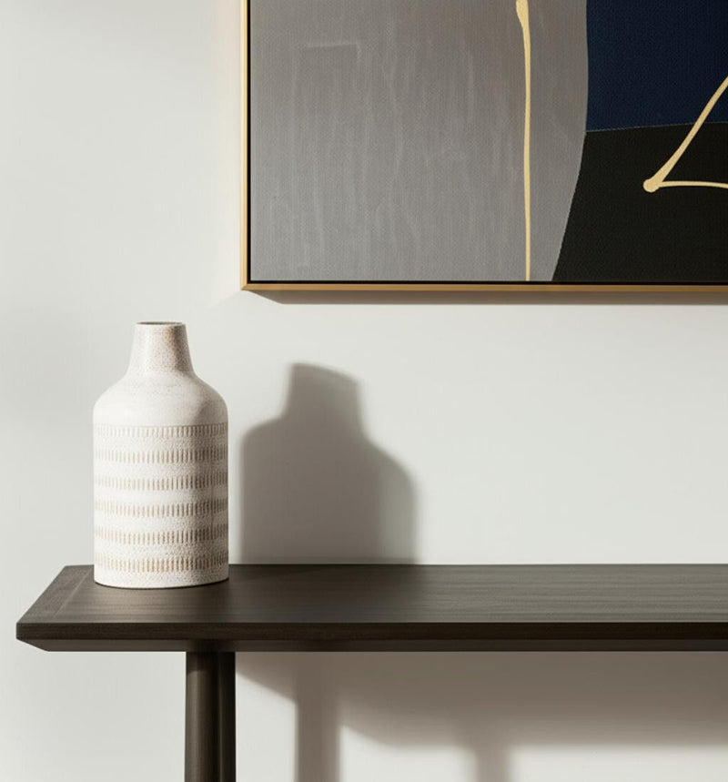 Geometric Cylinder Table Vase (608319) - Off White / Off White