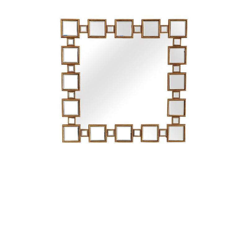 32" Square Framed Accent Mirror - Gold