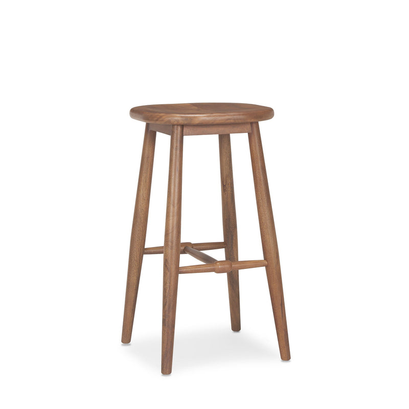 30" Mid-Century Solid Wood Backless Height Bar Chair - Natural