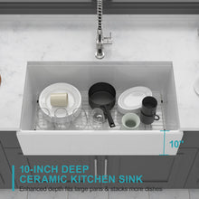 Load image into Gallery viewer, Farmhouse Sink, Apron-Front Porcelain Ceramic Single Bowl
