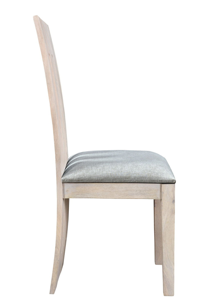 Fabric Wood Slat Back Dining Side Chairs (Set of 2) - Natural