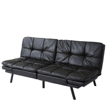 Load image into Gallery viewer, Convertible Memory Foam Futon Couch Bed, Modern Folding Sleeper Sofa-SF267PUBK
