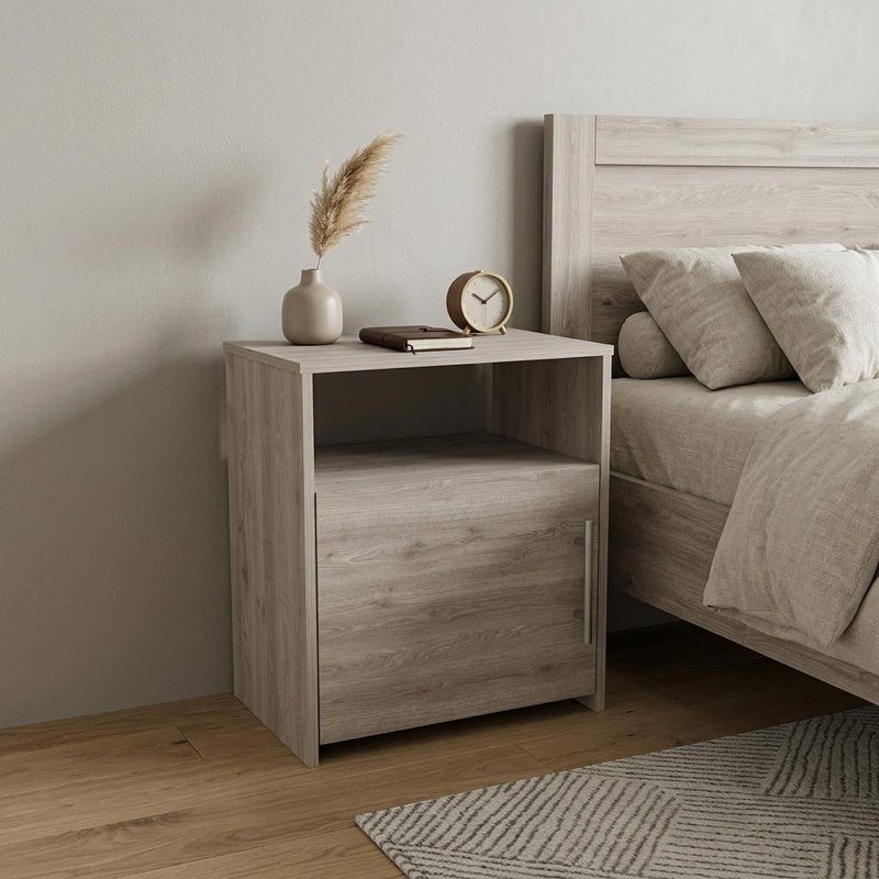 Wood Nightstand - Light Gray