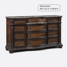 Load image into Gallery viewer, 11 Drawer Dresser - Brown / Coffee
