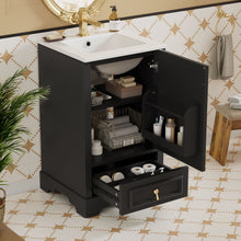 Load image into Gallery viewer, Bathroom Vanity With Sink, Soft Close Door, Adjustable U-Shaped Shelf
