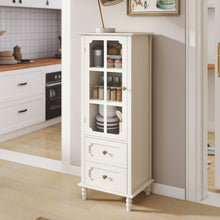 Load image into Gallery viewer, Minimalism Buffet Cabinet With Glass Doors And Double Drawer
