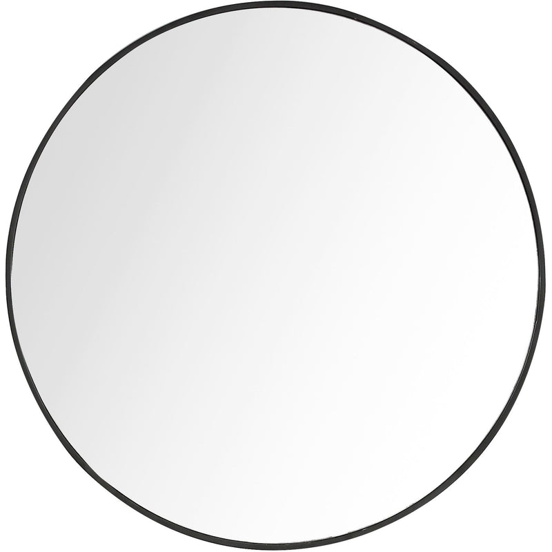 32" Round Framed Accent Mirror - Black